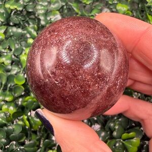 Glittery Strawberry Quartz Sphere